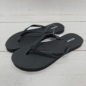 Old Navy Classic Womens Size 8 Black Flip Flops‎ Thong Sandals Summer Beach Pool
